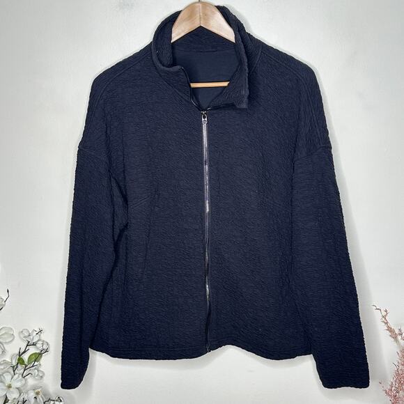 LULULEMON Rippled Full Zip Jacket Black Sz 10 $148 {XX17} - Picture 2 of 5